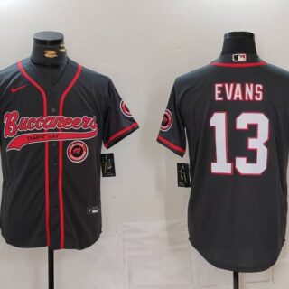 Men's Tampa Bay Buccaneers #13 Mike Evans Grey Cool Base Stitched Baseball Jerseys