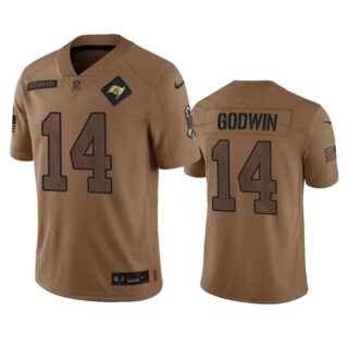 Men's Tampa Bay Buccaneers #14 Chris Godwin 2023 Brown Salute To Service Limited Stitched Jersey