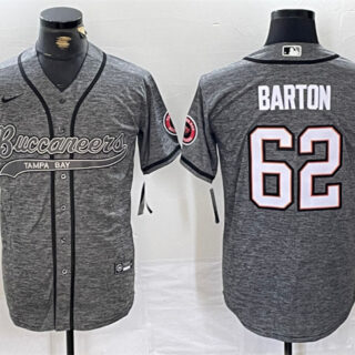 Men's Tampa Bay Buccaneers #62 Graham Barton Grey Cool Base Stitched Baseball Jersey