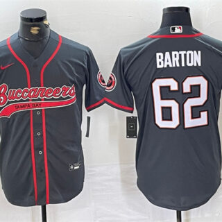 Men's Tampa Bay Buccaneers #62 Graham Barton Grey Cool Base Stitched Baseball JerseyS