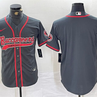 Men's Tampa Bay Buccaneers Blank Grey Cool Base Stitched Baseball Jersey