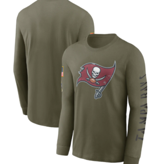 Men's Tampa Bay Buccaneers Olive 2022 Salute To Service Long Sleeve T-Shirt