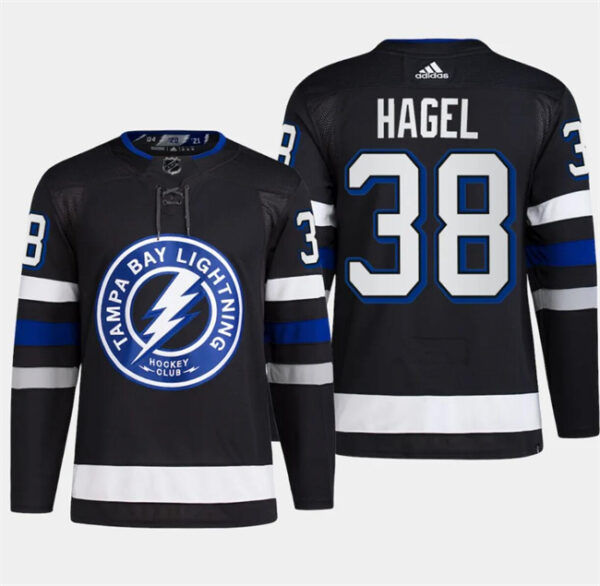 Men's Tampa Bay Lightning #38 Brandon Hagel Black Alternate Premier Breakaway Stitched Jersey