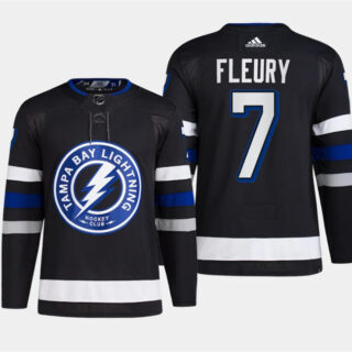 Men's Tampa Bay Lightning #7 Haydn Fleury Black Alternate Premier Breakaway Stitched Jersey