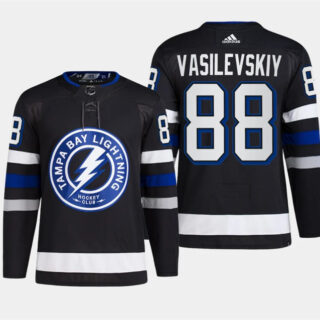 Men's Tampa Bay Lightning #88 Andrei Vasilevskiy Black Alternate Premier Breakaway Stitched Jersey