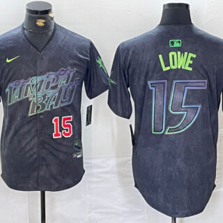 Men's Tampa Bay Rays #15 Josh Lowe Charcoal 2024 City Connect Limited Stitched jerseys