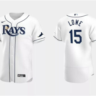 Men's Tampa Bay Rays #15 Josh Lowe White Flex Base Stitched Jersey