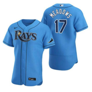 Men's Tampa Bay Rays #17 Austin Meadows Blue Flex Base Stitched Jersey