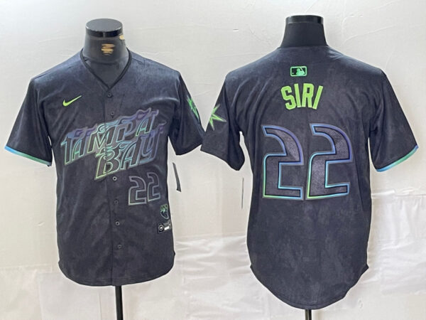 Men's Tampa Bay Rays #22 Jose Siri Charcoal 2024 City Connect Limited Stitched Baseball Jerseys