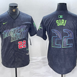 Men's Tampa Bay Rays #22 Jose Siri Charcoal 2024 City Connect Limited Stitched Baseball Jerseys