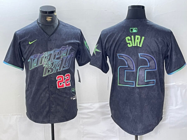 Men's Tampa Bay Rays #22 Jose Siri Charcoal 2024 City Connect Limited Stitched Baseball Jerseys
