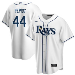 Men's Tampa Bay Rays #44 Ryan Pepiot White Cool Base Stitched Baseball Jersey