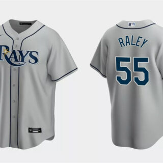 Men's Tampa Bay Rays #55 Luke Raley Grey Cool Base Stitched Baseball Jersey