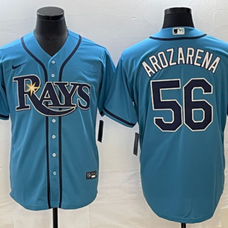 Men's Tampa Bay Rays #56 Randy Arozarena Blue Cool Base Stitched Baseball Jerseys