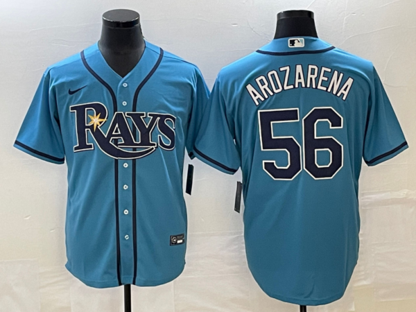 Men's Tampa Bay Rays #56 Randy Arozarena Blue Cool Base Stitched Baseball Jerseys