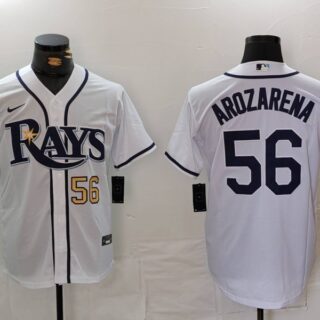 Men's Tampa Bay Rays #56 Randy Arozarena White Cool Base Stitched Baseball Jerseys
