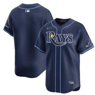Men's Tampa Bay Rays Blank Navy Away Limited Stitched Baseball Jersey