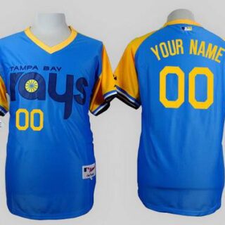 Men's Tampa Bay Rays Customized 1988 Turn Back The Clock Blue Jersey