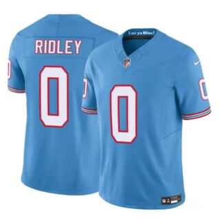 Men's Tennessee Titans #0 Calvin Ridley Blue 2023 F.U.S.E. Throwback Limited Stitched Football Jersey