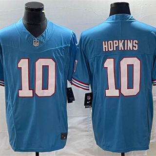 Men's Tennessee Titans #10 DeAndre Hopkins Light Blue 2023 F.U.S.E. Vapor Limited Throwback Stitched Football Jersey