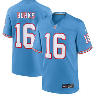 Men's Tennessee Titans #16 Treylon Burks Light Blue Throwback Player Stitched Game Jersey