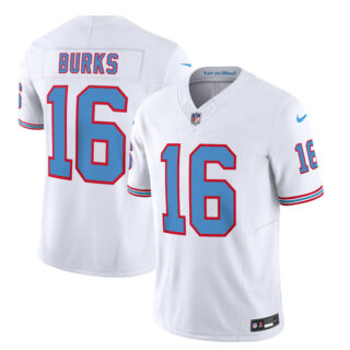 Men's Tennessee Titans #16 Treylon Burks White 2023 F.U.S.E. Vapor Limited Throwback Stitched Football Jersey