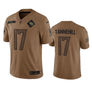 Men's Tennessee Titans #17 Ryan Tannehill 2023 Brown Salute To Service Stitched Football Jersey