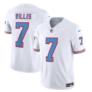 Men's Tennessee Titans #7 Malik Willis White 2023 F.U.S.E. Vapor Limited Throwback Stitched Football Jersey