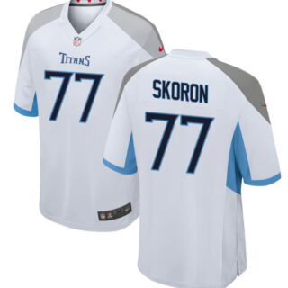 Men's Tennessee Titans #77 Peter Skoronski White 2023 Draft Stitched Game Jersey