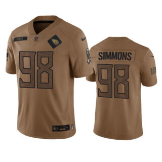 Men's Tennessee Titans #98 Jeffery Simmons 2023 Brown Salute To Service Stitched Football Jersey