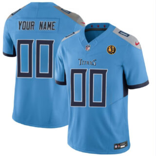 Men's Tennessee Titans Active Player Custom Blue 2023 F.U.S.E. With John Madden Patch Vapor Limited Stitched Football Jersey