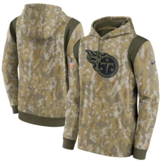 Men's Tennessee Titans Camo 2021 Salute To Service Therma Performance Pullover Hoodie