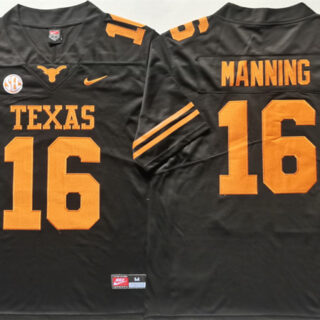 Men's Tennessee Vols #16 Peyton Manning Black Stitched Jersey