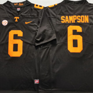Men's Tennessee Volunteers #6 Dylan Sampson Black Stitched Jersey