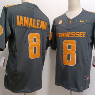Men's Tennessee Volunteers #8 Nico Iamaleava Grey F.U.S.E Stitched Jersey