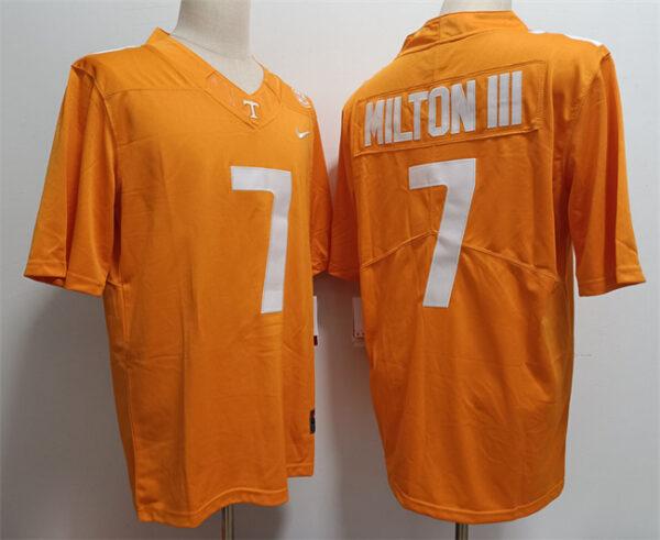 Men's Tennessee Volunteers Irish #7 Joe Milton III Orange Stitched Jersey