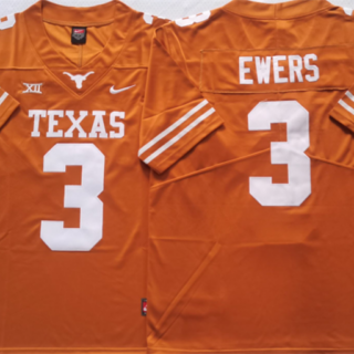 Men's Texas Longhorns #3 Ewers Orange Stitched Jersey