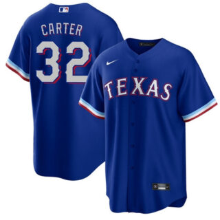 Men's Texas Rangers #32 Evan Carter Royal Cool Base Stitched Baseball Jersey