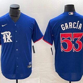 Men's Texas Rangers #53 Adolis García Royal City Connect Stitched Baseball Jersey