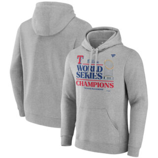 Men's Texas Rangers Heather Gray 2023 World Series Champions Locker Room Pullover Hoodie