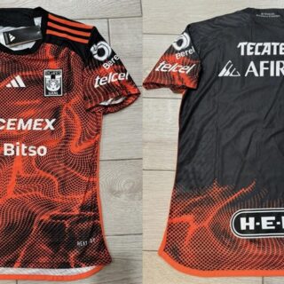 Men's Tigres UANL 2024 Orange Black Slim Fit Soccer Jersey
