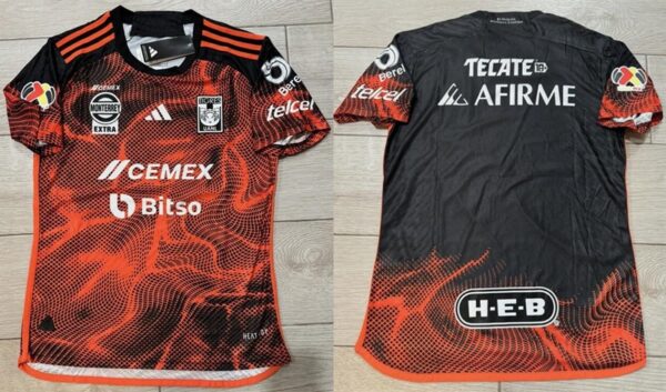 Men's Tigres UANL 2024 Orange Black Slim Fit Soccer Jersey