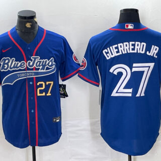 Men's Toronto Blue Jays #27 Vladimir Guerrero Jr. Royal Cool Base Stitched Baseball Jerseys