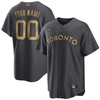Men's Toronto Blue Jays Active Player Custom 2022 All-Star Charcoal Cool Base Stitched Baseball Jersey