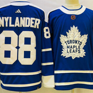 Men's Toronto Maple Leafs #88 William Nylander Blue 2022-23 Reverse Retro Stitched Jersey