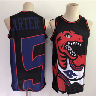 Men's Toronto Raptors #15 Vince Carter Black Big Face Throwback Stitched Jersey