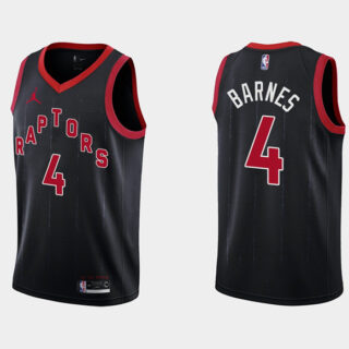 Men's Toronto Raptors #4 Scottie Barnes Black Statement Edition Stitched Basketball Jersey