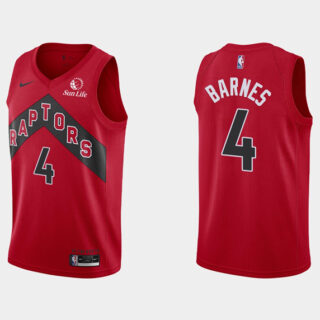 Men's Toronto Raptors #4 Scottie Barnes Red Icon Edition Stitched Basketball Jersey