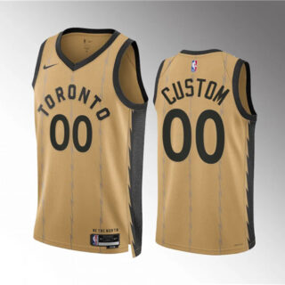 Men's Toronto Raptors Active Player Custom Gold 2023 24 City Edition Stitched Basketball Jersey