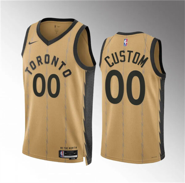 Men's Toronto Raptors Active Player Custom Gold 2023 24 City Edition Stitched Basketball Jersey